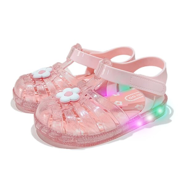Sparkly Gradient LED Jelly Shoes for Toddlers & Girls