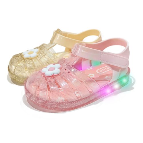 Sparkly Gradient LED Jelly Shoes for Toddlers & Girls
