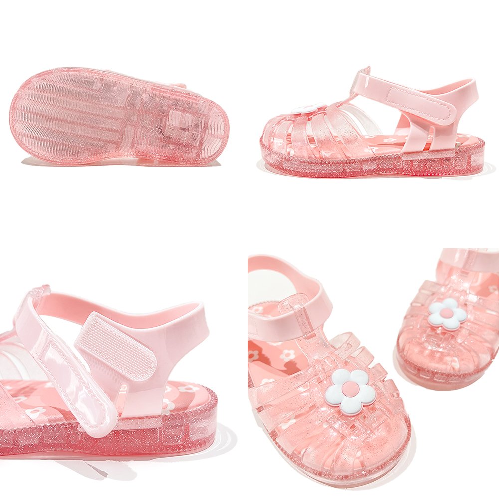 Sparkly Gradient LED Jelly Shoes for Toddlers & Girls