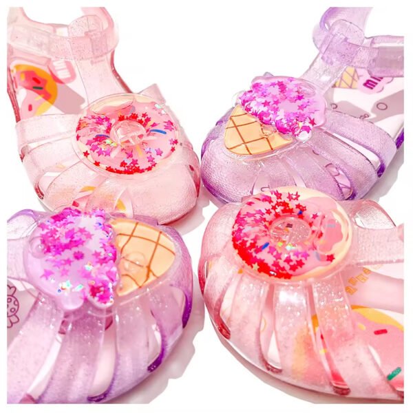 Ready to Ship Girls Jelly Flats – Cute Transparent Summer Shoes