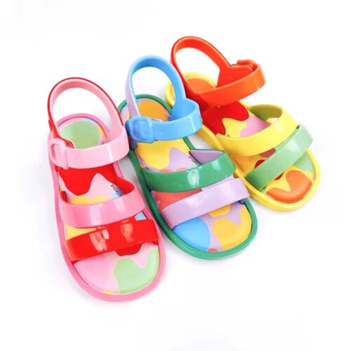 Ready to Ship Girls Rainbow Jelly Shoes – Bright Summer Style