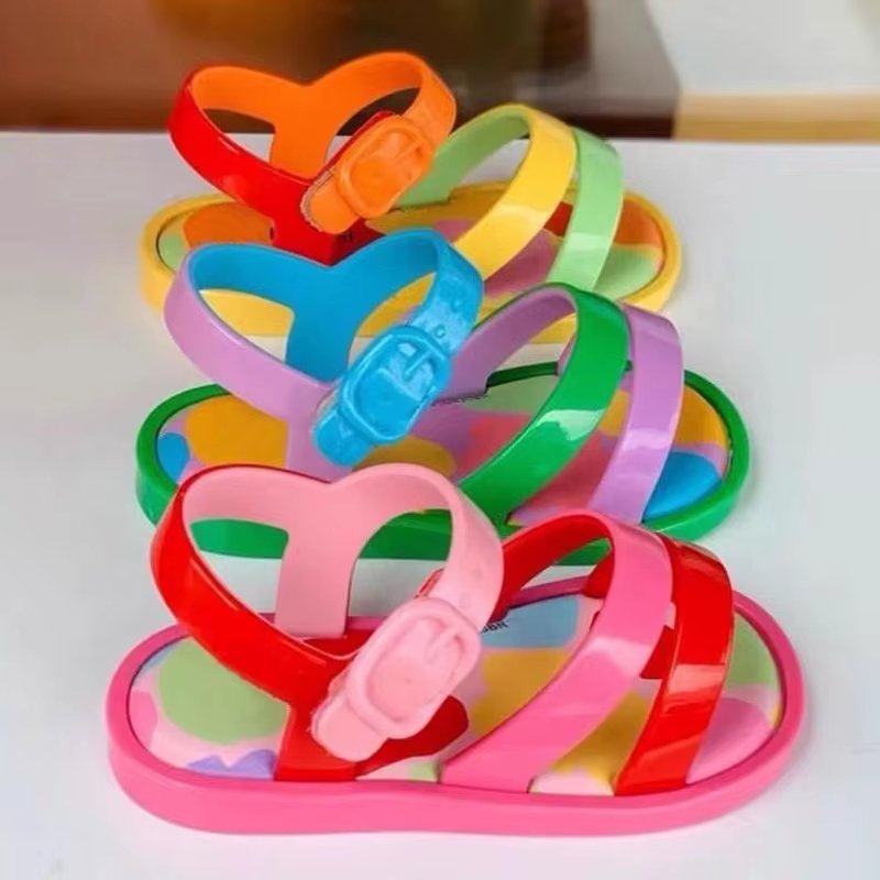 Ready to Ship Girls Rainbow Jelly Shoes – Bright Summer Style