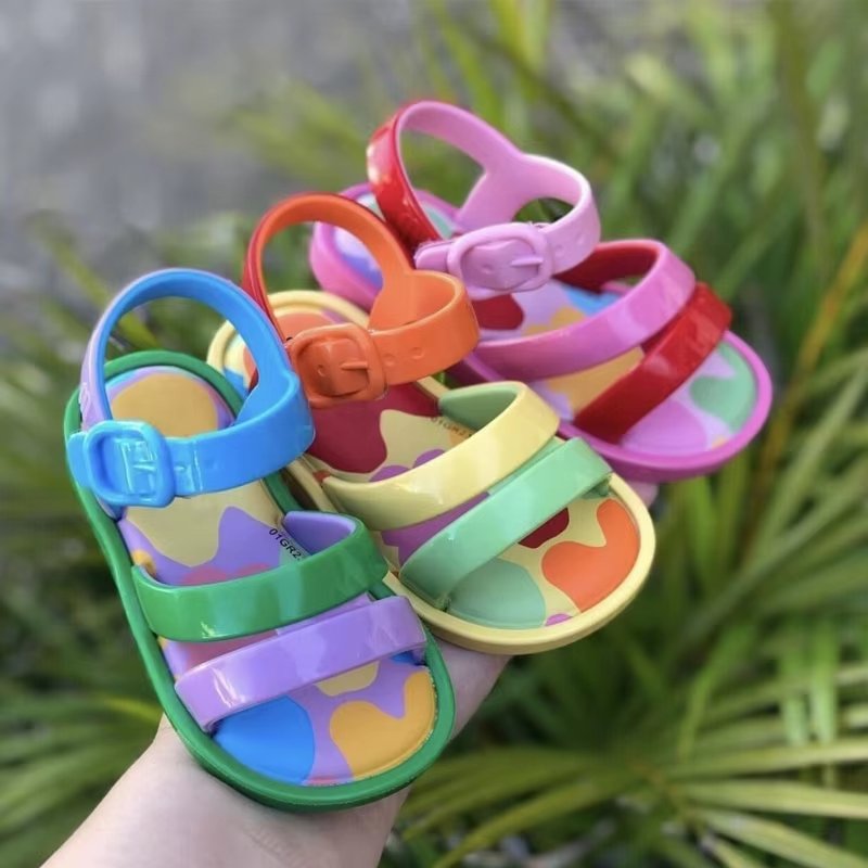 Ready to Ship Girls Rainbow Jelly Shoes – Bright Summer Style