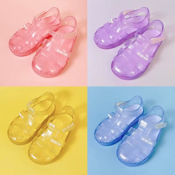 Fast Custom Children Crystal PVC Plastic Jelly Sandal Outdoor Wholesale Price OEM Kids Girl Soft Jelly Shoes