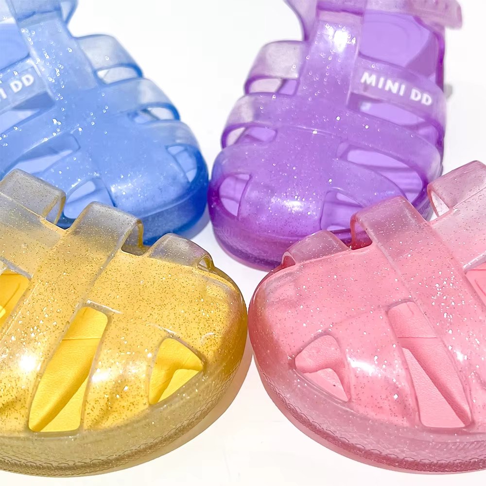 Fast Custom Children Crystal PVC Plastic Jelly Sandal Outdoor Wholesale Price OEM Kids Girl Soft Jelly Shoes
