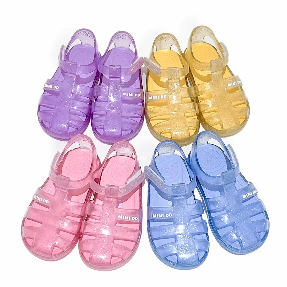 Fast Custom Children Crystal PVC Plastic Jelly Sandal Outdoor Wholesale Price OEM Kids Girl Soft Jelly Shoes